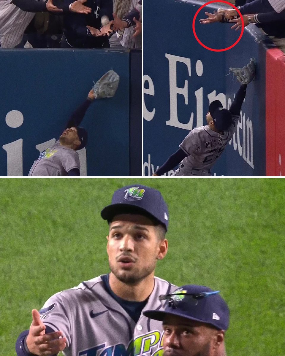 SportsCenter's tweet photo. Yankees get a two-run home run overturned due to fan interference 😳

Anthony Volpe was credited with a ground rule double on the play. https://t.co/8zYaDQZjKU