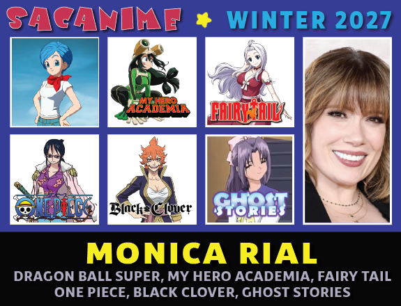 SacAnime's tweet photo. Please welcome Monica Rial to SacAnime Winter!

Monica Rial can be heard in #AssassinationClassroom, #BlackButler, #BlackClover, #CardCaptorSakuraClearCard, #CertainMagicalIndex, #DeadmanWonderland, #DragonBallSuper, #FairyTail, #FoodWars, #FMABrotherhood, and many more! https://t.co/fHD1mIGMXo