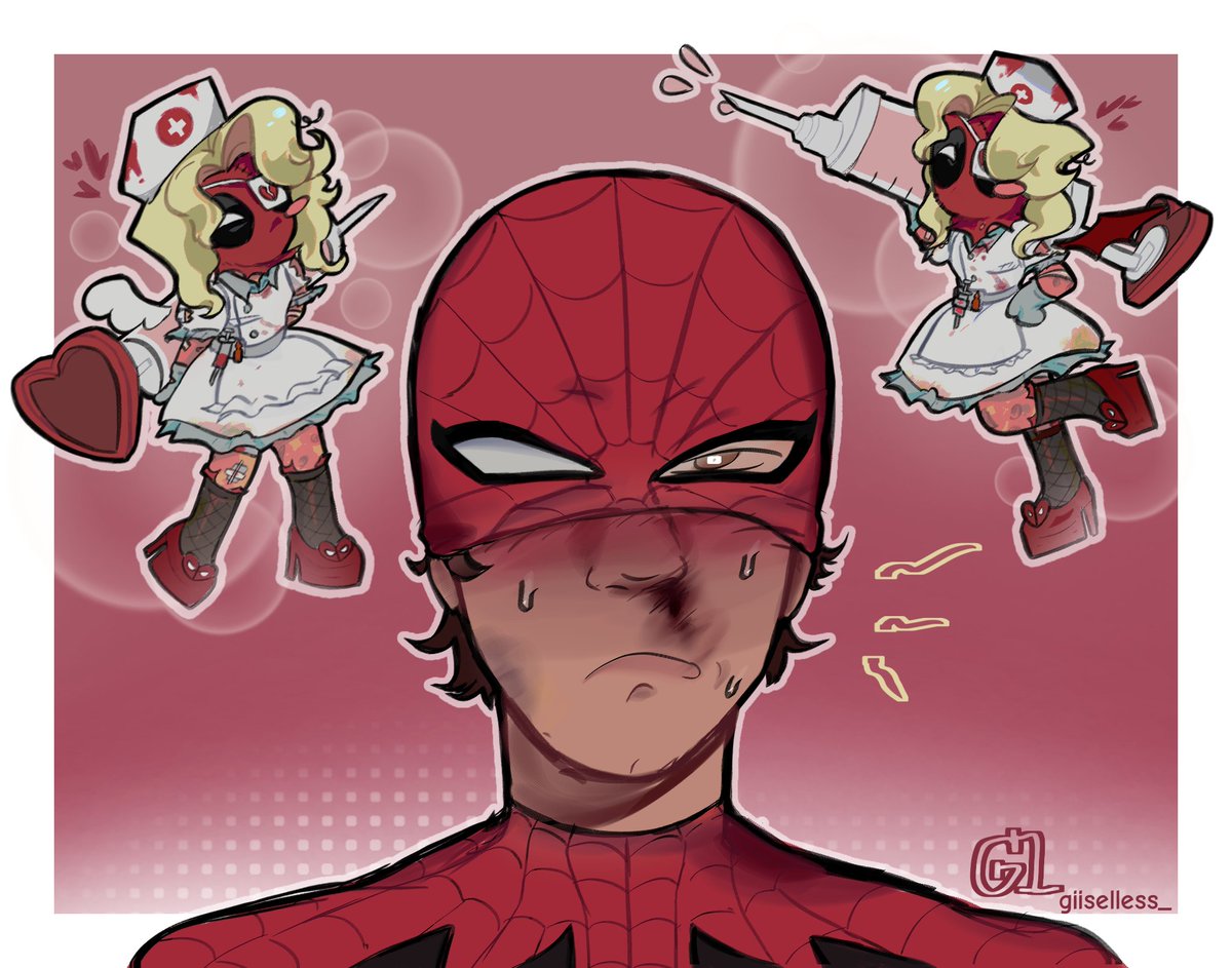 giiselless_'s tweet photo. [ 💉🕸️💕 ] 
#spideypool https://t.co/ThjnXnpgvA