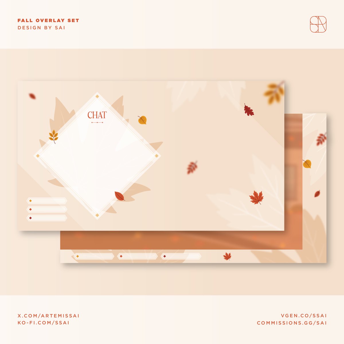 artemissai's tweet photo. free to use ♡ cozy fall overlay set
available on vgen &amp; ko-fi ⭑.ᐟ

link below ↓
#vgencomm #vtuberassets #streamerassets #f2u https://t.co/Z3rWayXegK