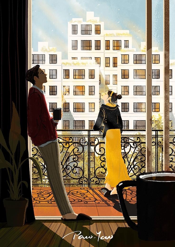 schydlowski1's tweet photo. B.O.N.J.O.U.R ☕️🤎🖤
#Jeudi  #Balcon  "le temps de respiration" #Pausecafé #Pausedouceur #Octobre 〰️🍁🍂✨️🙋‍♀️☕️☕️✨️☕️☕️🍂🍁✨️〰️
✍️..."La #poésie est le balcon par lequel j'ai choisi de m'évader ..." Denis Heudre 📚🍀 🐞🐝🌹🌿🪂🎐🎏🪁🎈📚
🖌🎨Paco Yao illustration ♡♡ https://t.co/CjrcFZ9Ive