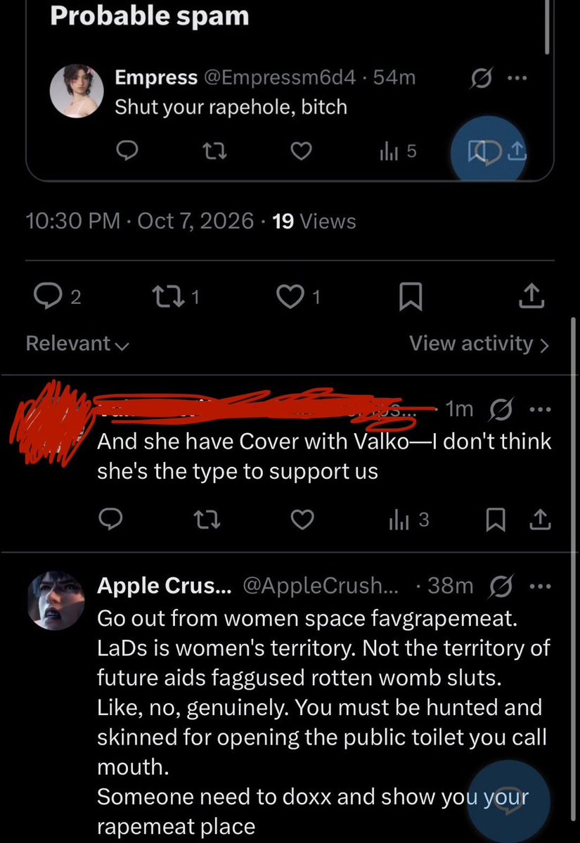 Chocoxswan's tweet photo. If you say “r@pe hole” or “r@pe meat” you should keel over. Yes I said it. You serve zero purpose https://t.co/n7Xz78tLoz