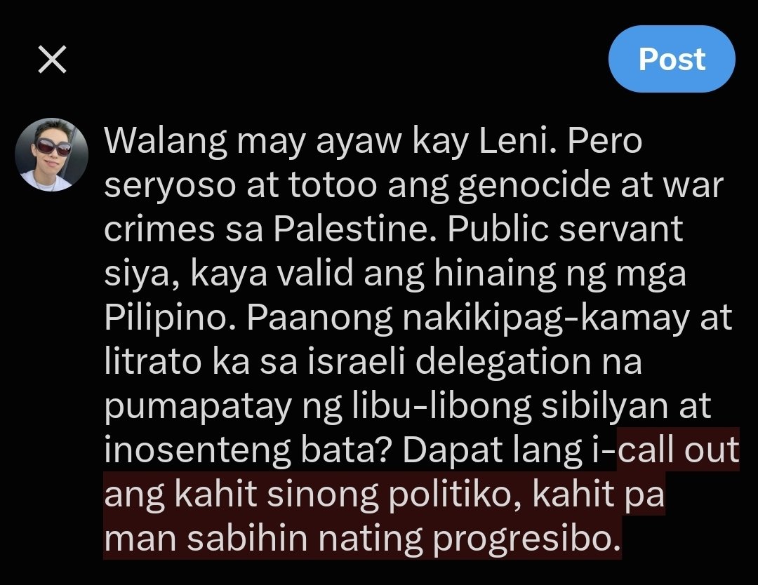 everdreamryul's tweet photo. Supporting palestine ≠ supporting hamas

Calling out leni ≠ wants sara to win

These things are not mutually exclusive. Pwedeng magco-exist ang mga bagay. Hindi na dapat tayo ang henerasyon na bulag at pipi dahil lang sa tingin natin ay progresibo ang isang politiko. https://t.co/Eq2efd49is