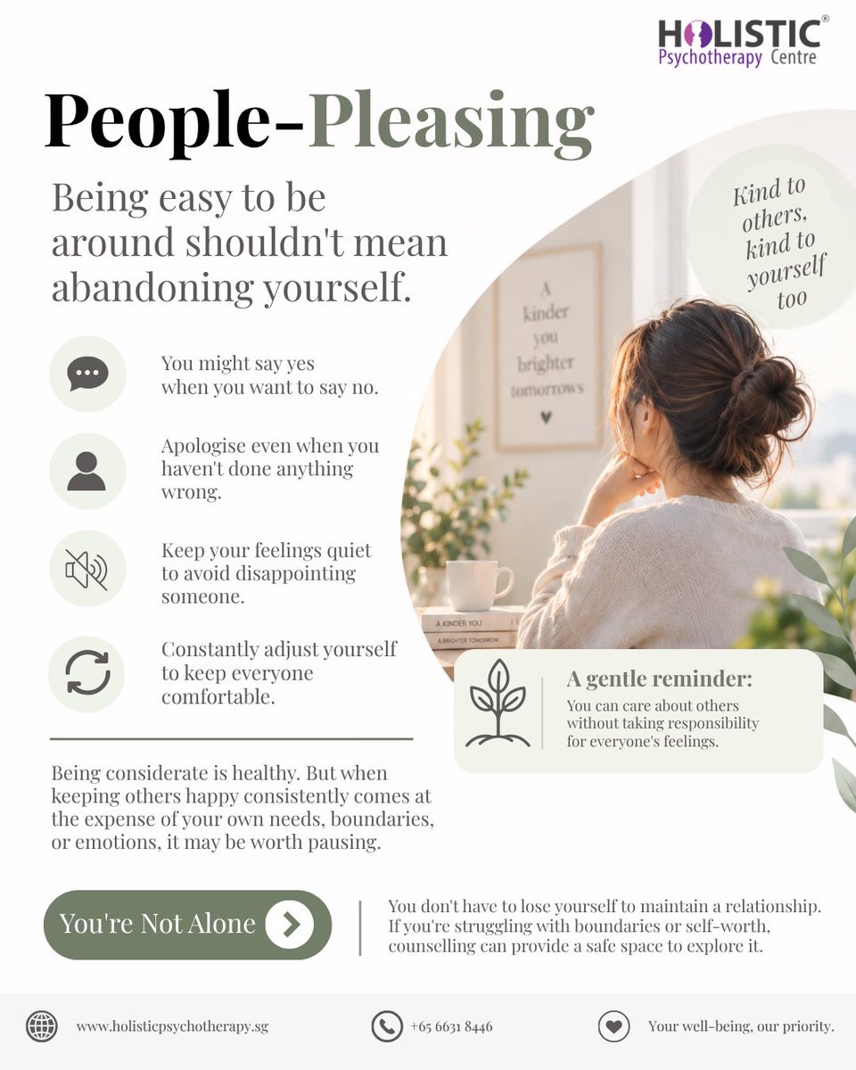 HolisticPsychC's tweet photo. Healthy boundaries can be an act of self-respect, too.
#PeoplePleasing #HealthyBoundaries #SelfWorth #MentalWellbeing #EmotionalWellbeing #Psychotherapy https://t.co/dys5sXGZZ8