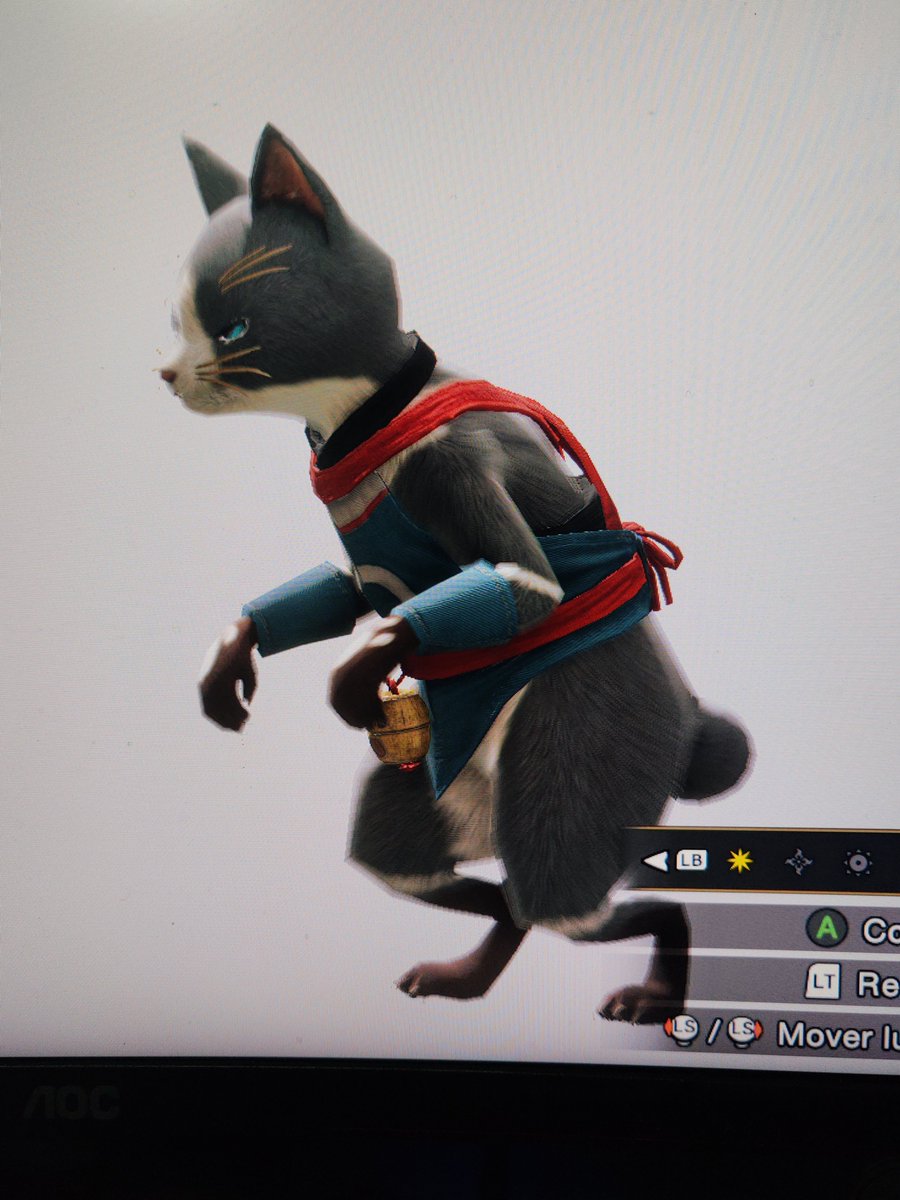 foan06's tweet photo. Hice al gato más tsundere Rutikina en monster hunter rise, tiene cara de enojada para no demostrar que quiere a todos. o-o https://t.co/twwyApnLiz