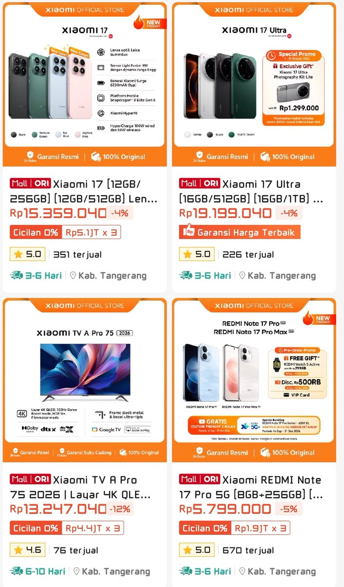 ArmynLius's tweet photo. Hp dan Produk Xiaomi Lain nya terlengkap
Harga promo khusus pembelian online, cek link di bawah ⤵️⤵️ 
https://t.co/Zi4Tk8btKG https://t.co/1lJbLn63Wo