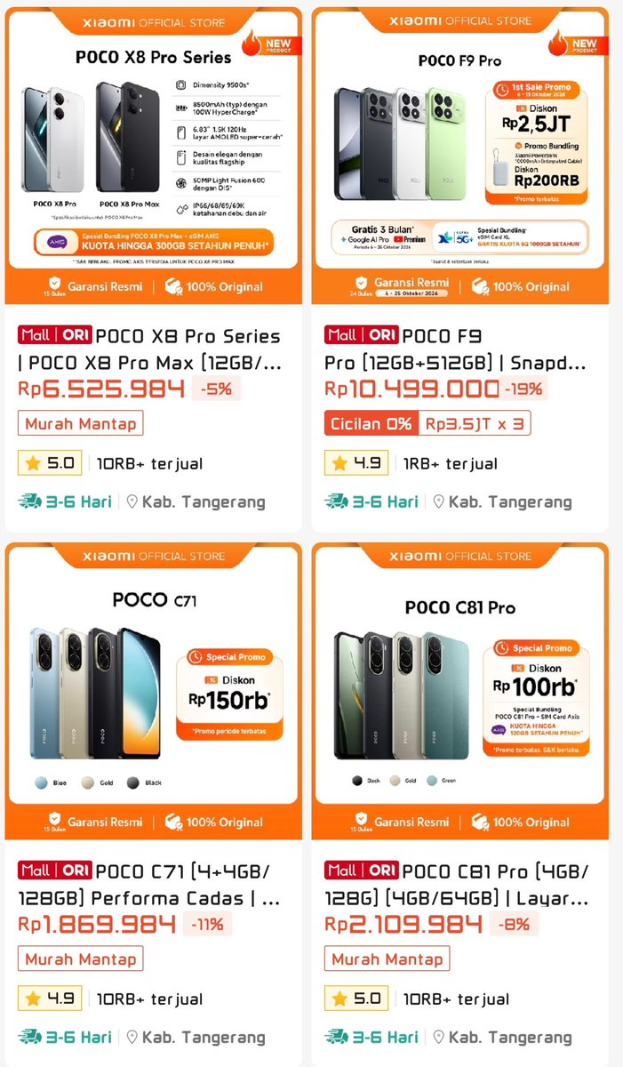 ArmynLius's tweet photo. Hp dan Produk Xiaomi Lain nya terlengkap
Harga promo khusus pembelian online, cek link di bawah ⤵️⤵️ 
https://t.co/Zi4Tk8btKG https://t.co/1lJbLn63Wo