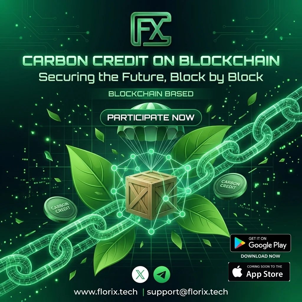 FlorixTech's tweet photo. Carbon Credit on Blockchain: Securing the future, block by block 🌍⛓️
Participate now and explore the green Web3 ecosystem with Florix!
📲 Download on Google Play:
https://t.co/ne84yZuDhx
#Florix #CarbonCredits #GreenWeb3 #BlockchainTech #FLO https://t.co/4jFJv0EoAS