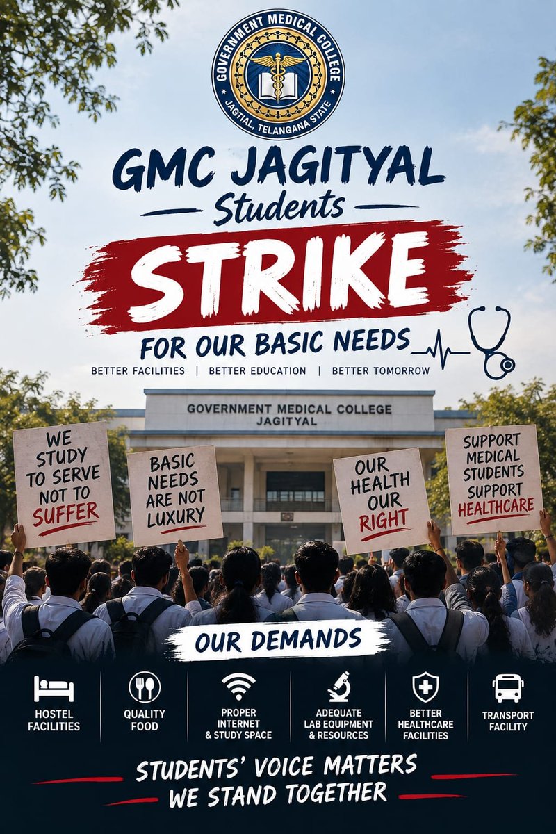 saiteja2444's tweet photo. Nearly 4 years after its establishment, GMC Jagtial students are still waiting for a permanent campus and basic facilities.
Unfinished construction of hostels and college buildings.
No more delays. We need action.
@NMC_BHARAT 
#PromisesAreNotBuildings 
#GMCJagtialForgotten https://t.co/uUlLZVzFA5