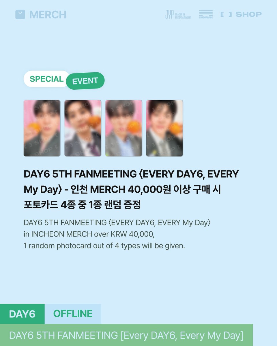 the_FANSSHOP's tweet photo. DAY6 5TH FANMEETING
<EVERY DAY6, EVERY My Day> 🌌
OFFICIAL MERCH INFORMATION

【OFFLINE】

현장 운영 및 상세 품목 안내
🔗https://t.co/ppAHci8zS0 

📅현장 판매 부스 운영 시간
10.23 FRI 13:00 - 18:00 (KST)
10.24 SAT 11:00 - 16:00 (KST)
10.25 SUN 10:00 - 15:00 (KST)

🌐인스파이어 몰 라이트 (INSPIRE Mall Light)

#DAY6 #데이식스
#MyDay #마이데이
#DAY6_5TH_FANMEETING
#EVERY_DAY6_EVERY_My_Day
#FANS_SHOP #팬즈샵