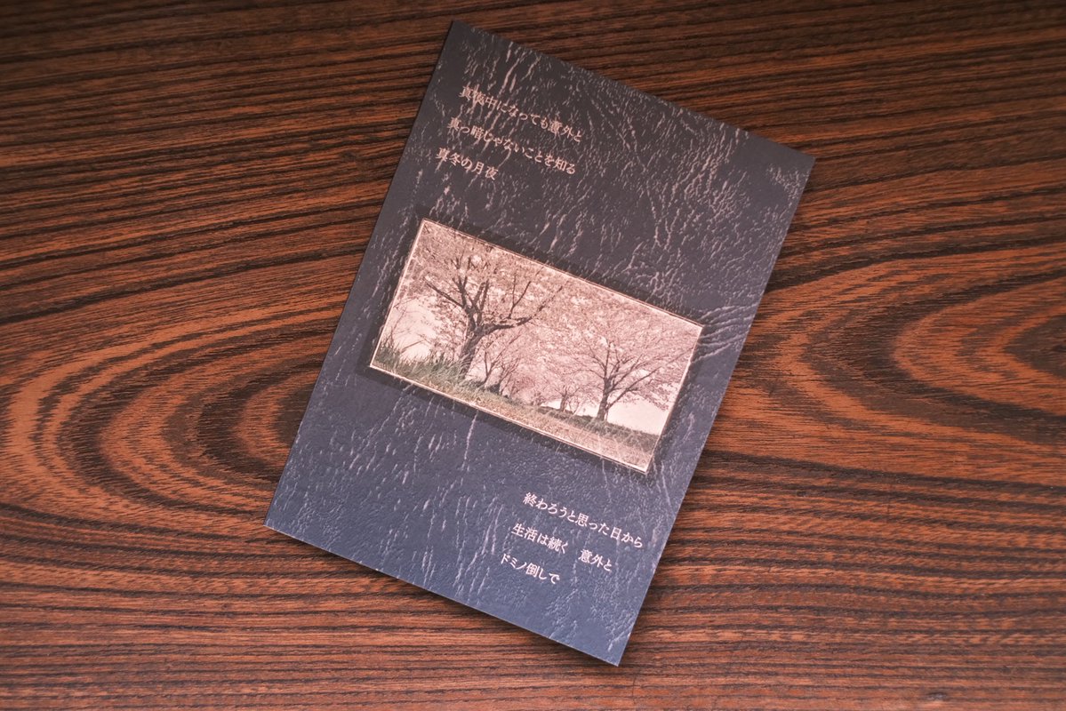 kaji_roku_'s tweet photo. \ 新刊紹介 /
「月との別れ 星との別れ」
👤リズムの書き遺し
¥1,000

死にたさに浸っていると
手がふやけてきたから
そろそろ湯船から上がるのもいいかも
意外と続いてしまう生活
それをリズムに乗せればちょっと楽しい https://t.co/3OtbRkc4Eh