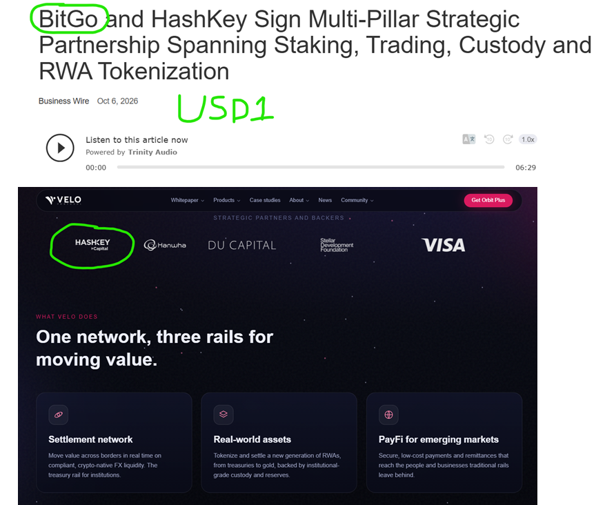 TTRADE9's tweet photo. $VELO 

@HashKey_Capital  is now a validator for staking $USD1... This will produce Yield. % 

@BitGo positioning in Asia for tokenization of RWA.

We still need regulatory clarity but this is great to see

No Hype.  #QuietGiant  @veloprotocol https://t.co/8MG36jPs50