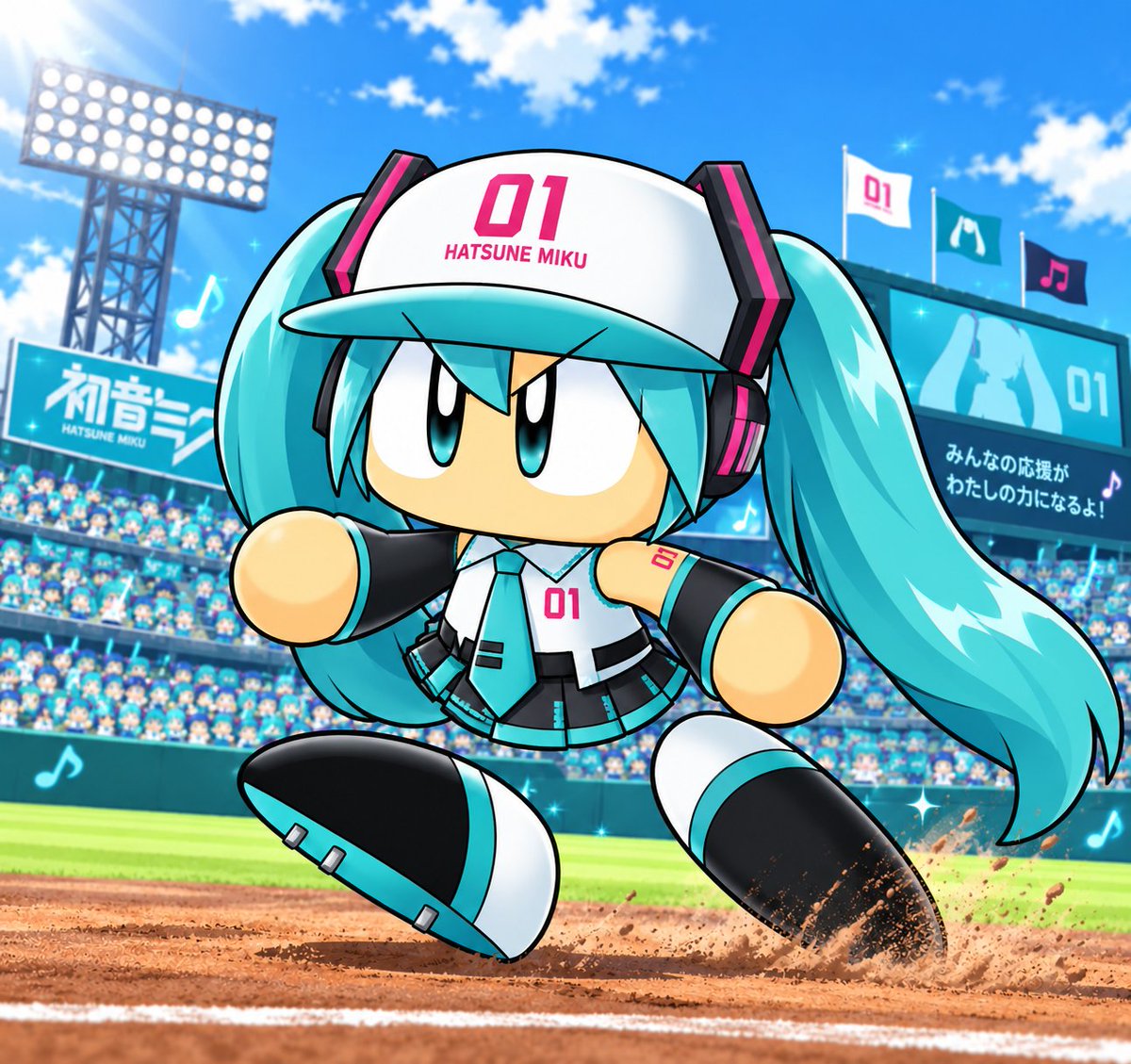 6aNHLEowCs79597's tweet photo. パワプロ　初音ミクver. https://t.co/Uje8vXgQmK