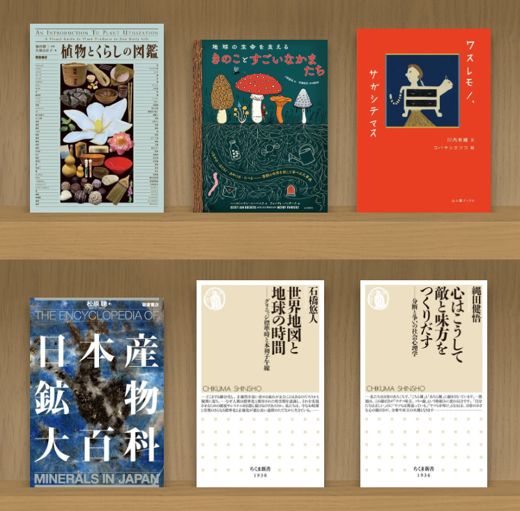 hpkp22's tweet photo. 今週の気になる本6冊！
縄田健悟『心はこうして敵と味方をつくりだす：分断と争いの社会心理学』(筑摩書房)
石橋悠人『世界地図と地球の時間：グリニッジ標準時と本初子午線』(筑摩書房)
松原聰『日本産鉱物大百科』(朝倉書店)
川内有緒『ワスレモノ、サガシテマス』(山小屋ブックス)
ヘールト＝ヤン・ルーベルス/川野夏実『地球の生命を支える きのことすごいなかまたち』(山と溪谷社)
久保山京子『植物とくらしの図鑑』(朝倉書店)