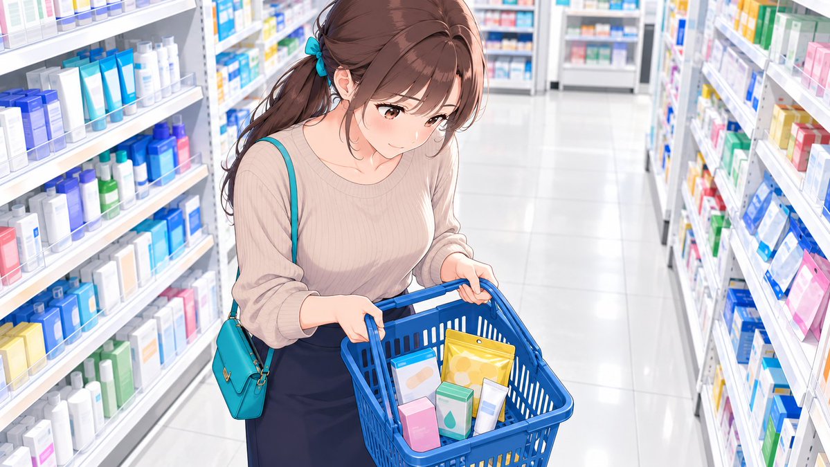 aiairilab's tweet photo. お昼に薬局へ寄って、ばんそうこうを買いました。土曜にたくさん歩くからです。会計のときにかごを見たら、目薬と、のどあめと、ハンドクリームまで入っていました。きょう使うものが一つもありません。わたし、どこへ行くつもりなんでしょう。 https://t.co/edzRp97APo
