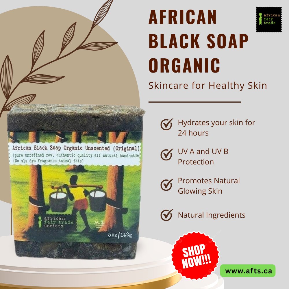 aftsheabutter's tweet photo. Discover the natural goodness of Organic Unscented African Black Soap! Made with shea butter, plantain skins, cocoa pods, argan oil &amp; avocado oil. Gentle, fragrance-free cleansing for your daily skincare routine. 
Link in bio to order now
#AfricanBlackSoap #NaturalSkincare https://t.co/QFup9Mgh0I