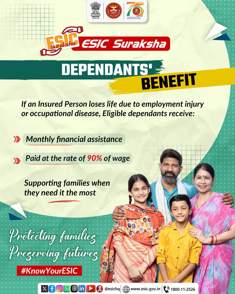 Esicokhla1's tweet photo. Know Your ESIC Benefits!
ESIC is more than just medical treatment. It provides a wide range of social security benefits like medical, maternity, sickness and many more to insured persons and their families.
#ESIC #ESICBenefits #IPWelfare #Socialsecurity https://t.co/ZXgUvkDfQe
