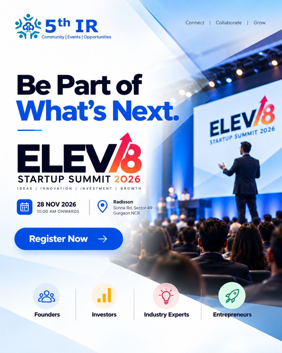 multicloud4u's tweet photo. What could one conversation change?
ELEV8 Startup Summit 2026 brings founders, investors, mentors & entrepreneurs together for pitches, ideas, networking and growth.
📅 28 Nov 2026
📍 Radisson, Gurgaon NCR
⏰ 10 AM onwards
Pitch. Connect. Grow.
#founder #StartupSummit #Investor https://t.co/q0CwN7ulN7