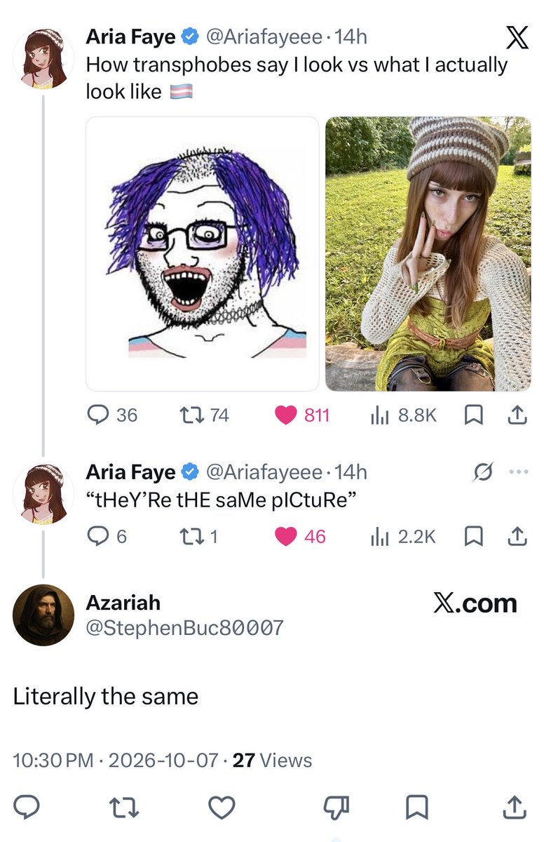 Ariafayeee's tweet photo. Transphobia is just mass psychosis/delusion!! https://t.co/BbMqYr603r