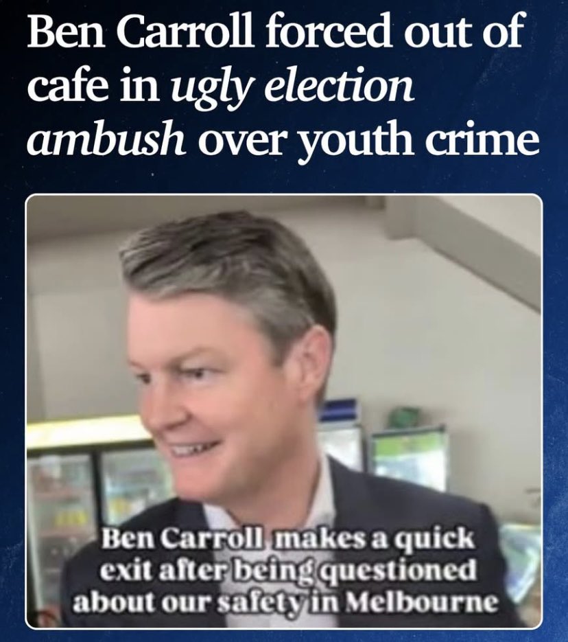 AussieVal10's tweet photo. He wasn’t forced out. 

He chose to run like a coward because he didn’t want to answer a legitimate question about the Somali crime in Vic.

Try and do better next time  @theheraldsun 🥴 https://t.co/6v6hGhYbHw