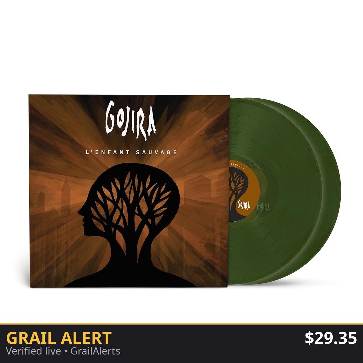 GrailAlerts's tweet photo. 🤘 Gojira – L'Enfant Sauvage on vinyl — $29.35 (Amazon's other listing is $33.11). Hardly ever drops — lowest we've tracked. #ad https://t.co/p4CvryEvop #GrailAlerts https://t.co/z067IAkCDE