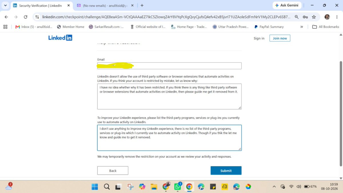 anu06sid's tweet photo. @LinkedIn this is happening now-a-days since a week. Could you please get this resolved? It's irritating, if you wish that I must not use #LinkedIn then please let me know clearly and straight.
Me too is not interested. It's all about give-n-take relations. https://t.co/ftw1jbQgPo