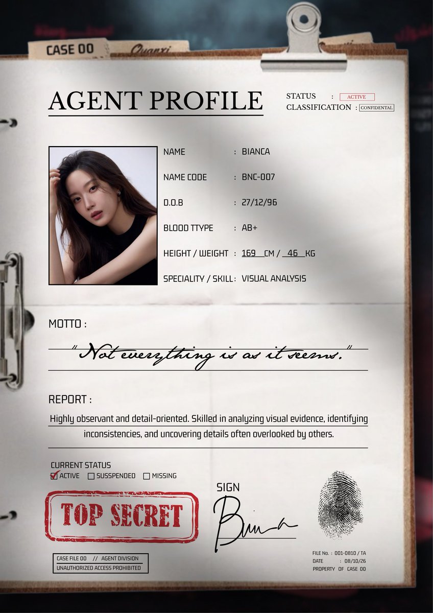 THECASE00's tweet photo. ㅤㅤ ㅤㅤㅤ
ㅤㅤ ㅤ
“Before an Agent can enter the field, their identity must be registered.

Your assignment is simple:
Tell us who you are.

Please complete your official identification documents using the Agent Profile form provided by the Investigators. Just fill in the required information.” 
ㅤㅤ ㅤ
ㅤㅤ ㅤㅤㅤ
