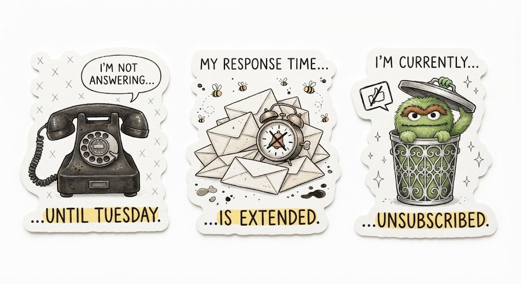 SalamiCarrion's tweet photo. My response time......IS EXTENDED
#QuietMode #Offline #BusyBee #OutOfOffice https://t.co/GCH0vl9Clh