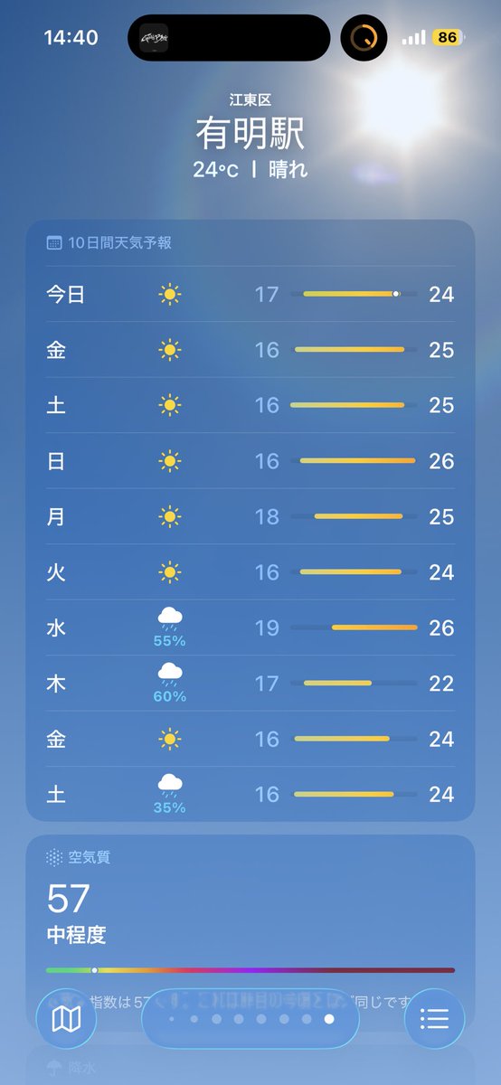 f_gaooo's tweet photo. あの〜 何気なく来週だよなやばい準備何もできてないと天気予報みたら木曜に雨マークついてるんですけど、、え、また雨？さすがに嘘だよね？？？10月こんなに晴れまくってるのに雨とかなんの冗談ですか😸冗談キツイって😸 https://t.co/ZhjqsvUZfd