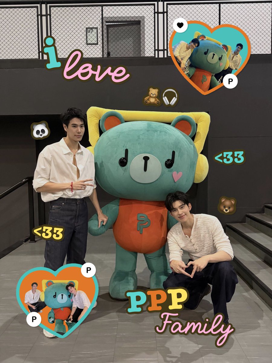 mintthyr's tweet photo. one day with PPP Family 🐻🐼🧸🎧🎶💘 ระหว่างเดินทางก็เจอปอนพุเต็มไปหมด รักจังเลย เมคยูฉะมาย แฮปปี้ม้ากคับ <33 🥺💌

#GMMTVFANIVAL2026HappyFamilyxPP https://t.co/d2QGNx8yju
