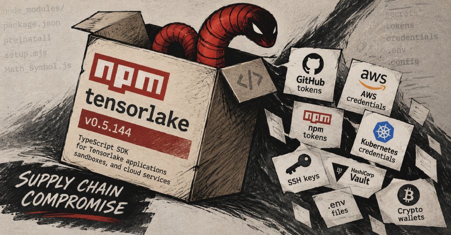 TheHackersNews's tweet photo. 🛑 Removing the npm package may not remove the malware.

Compromised tensorlake v0.5.144 shipped a Shai-Hulud worm designed to steal GitHub/AWS credentials, persist on hosts, and republish infected packages.

It's off npm. Installed it? Remove it and rotate credentials.

Read - https://t.co/EmlxyJBg5u