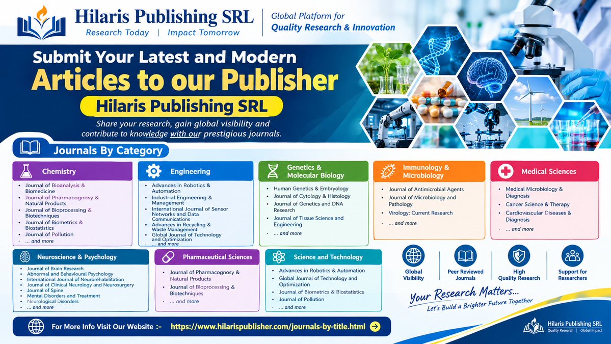 AgiAlPublishing's tweet photo. ๐๐#HilarisโDiscover, share, and promote the latest research and #scientificknowledge #worldwide!๐ฌ๐Submit your latest & innovative #researcharticles and connect with researchers across the global academic community.๐๐ก
#ScientificResearch #Research #Researchers #CallForPapers https://t.co/HLNPLlLStI