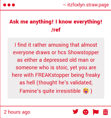 FoxlyntheP's tweet photo. thanks now im gonna draw freakstopper hissing at a civilian while clinging to famine's moobs yelling out "HE'S MINE!!!!" 😡😡😡😡😡😡😡😡😡😡😡😡😡😡😡😡😡😡😡😡😡 https://t.co/hiUkRCCOrV