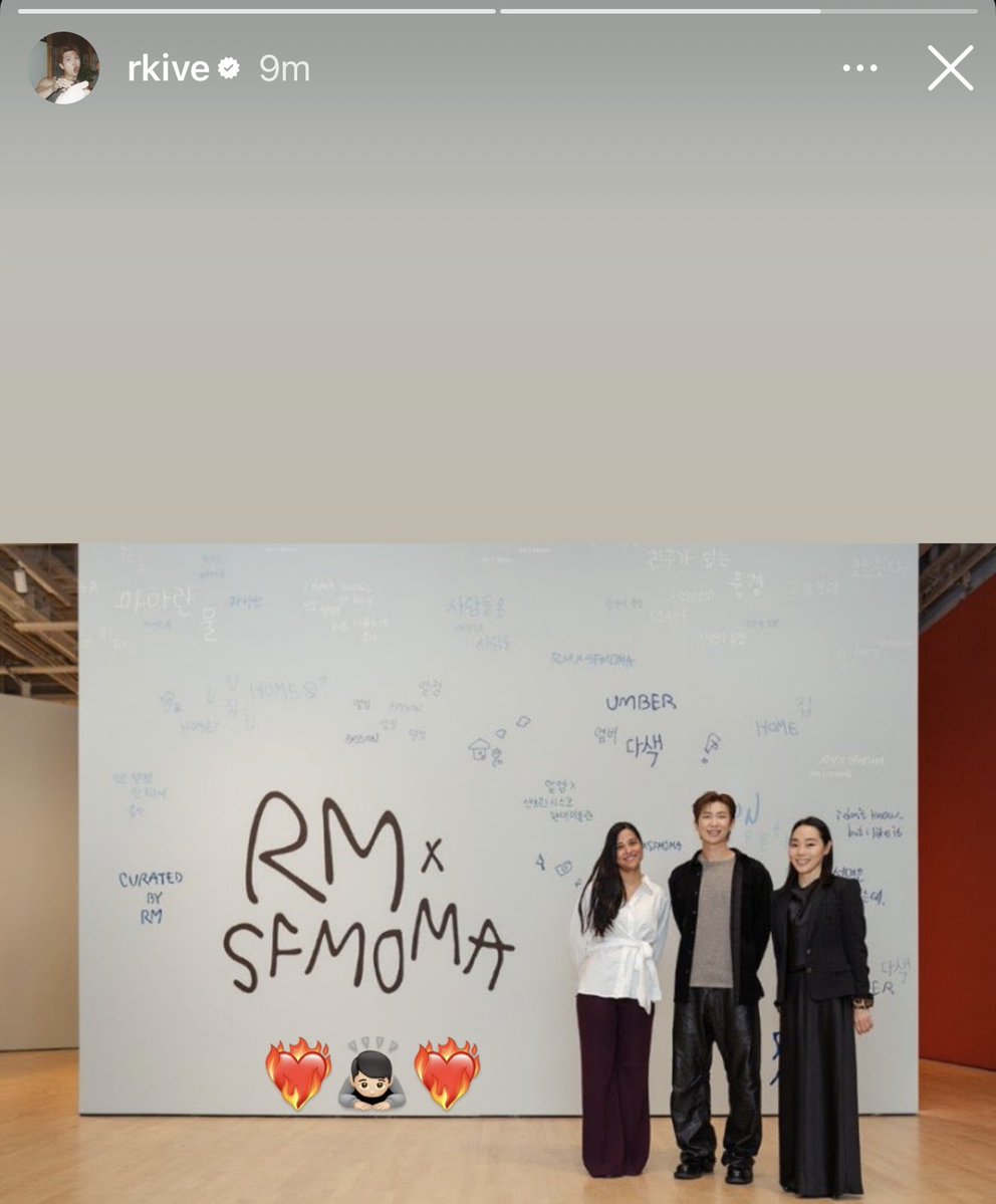 mapofjnggk's tweet photo. Namjoon w América Castillo &amp; Hyoeun Kim, the three brilliant minds behind #RMxSFMOMA 🥹 thank you for envisioning &amp; bringing to life one of the most profoundly meaningful contributions to art &amp; culture of our time! https://t.co/7vf7zOMqxc