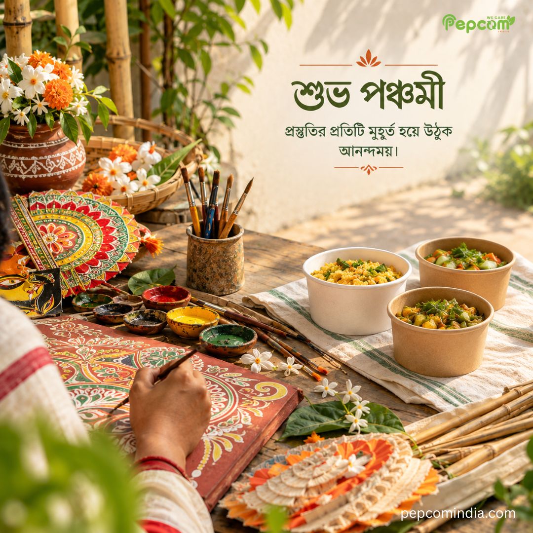 PepcomIND's tweet photo. পঞ্চমীর হাওয়ায় এবার সত্যিই পুজোর গন্ধ। 🌼🌾

শিউলির সুবাস, কাশফুলের দোলা আর মায়ের আগমনের আনন্দে ভরে উঠুক প্রতিটি মন।

শুভ পঞ্চমী। 🌸🙏

#শুভপঞ্চমী #পঞ্চমী #দুর্গাপূজা #শারদীয়া #মায়েরআগমন #পুজোরআনন্দ #আগমনী #শুভশারদীয়া #DurgaPuja #ShubhoPanchami #BengaliFestival #Pepcom https://t.co/l3ktlVQBBr