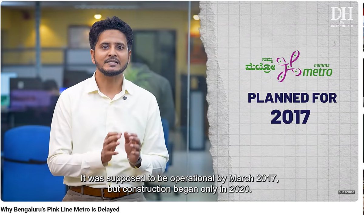 AbhishBanerj's tweet photo. Bengaluru is waiting for Pink Line of Namma Metro to open shortly.

Today I learned...

The initial deadline for Pink Line was March 2017!

2017 ... it's 2026!

How will we compete with China...

🤦‍♂️ https://t.co/0ojs62z4aH