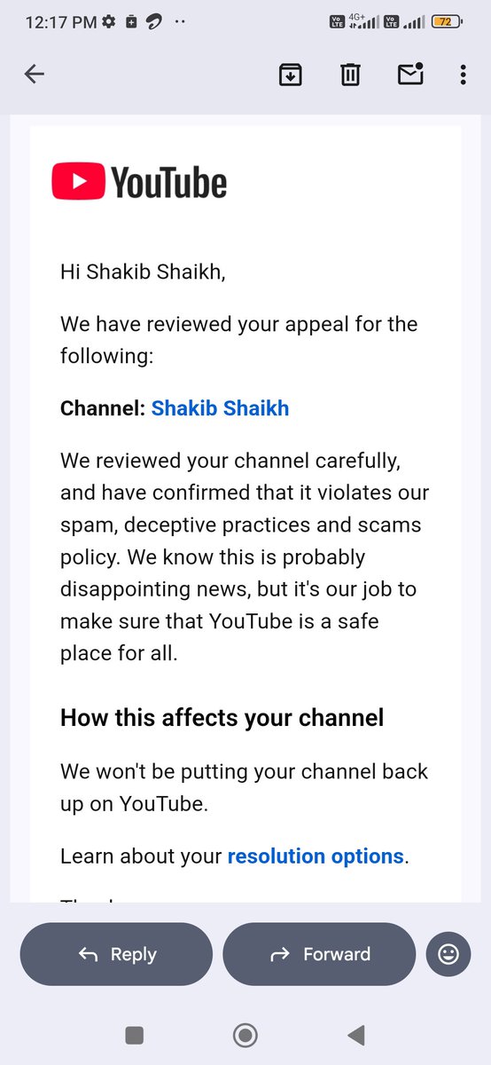 sahidryit's tweet photo. @TeamYouTube My channel was suspended by mistake. I strictly follow all YouTube Community Guidelines. Please review and restore my channel.
URL: https://t.co/JFQQzdIFOP
#YouTubeSupport https://t.co/tXJoLVtnv5