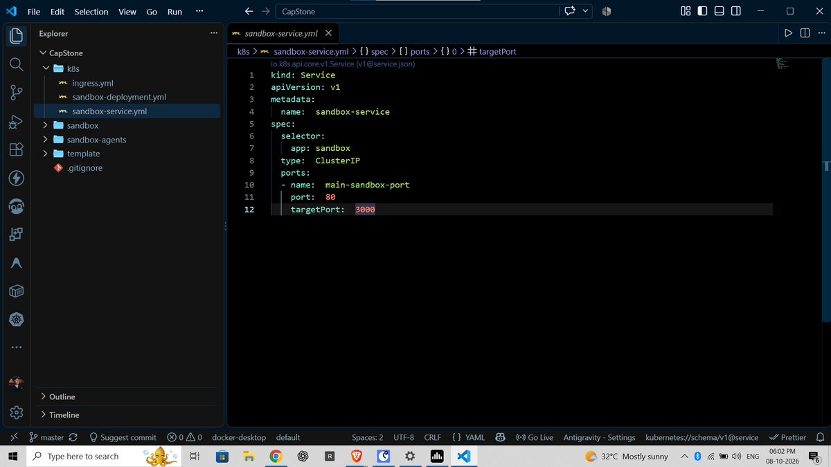iamarunkumar27's tweet photo. CODESPACE - Day 1 ✅ 

• Project Setup & Containerized Backend.

Today, I started building my new project CODESPACE.

What I worked on today :

• Initialized the CODESPACE project and started structuring the backend architecture.

• Containerized the Sandbox backend using Docker.

• Configured the Docker image with Node.js 20 Alpine for a lightweight runtime.

• Set up the Dockerfile with dependency installation and application startup.

• Created an Express.js server running on port 3000.

• Started integrating Kubernetes for container orchestration.

• Created a Kubernetes Deployment for the Sandbox application.

• Configured replicas and pod selectors for managing application instances.

• Added Kubernetes resource requests and limits for CPU and memory.

• Configured a liveness probe for container health monitoring.

• Created a Kubernetes ClusterIP Service to expose the application internally.

• Configured NGINX Ingress for routing /api/sandbox requests to the Sandbox service.

• Connected the flow: Client → Ingress → Service → Pod → Express Server.

• Learned more about how Docker, Kubernetes, Services, and Ingress work together in a real application.

Today's focus :
Containerization → Deployment → Networking → Routing → Health Checks

 #Docker #Kubernetes #NodeJS #ExpressJS #DevOps #BackendDevelopment  #SoftwareDevelopment #BuildInPublic  

@sheryians_  @ankurdotio 
@harshvsharmaa