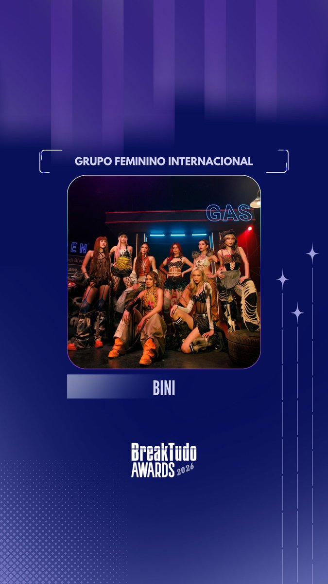 breaktudoawards's tweet photo. Hora de votar! ⌛️

BINI (@bini_ph) ✨ está indicado a Grupo Feminino Internacional no BreakTudo Awards 2026! 🏆

🗳️ Vote em BINI no site https://t.co/QB0lVP8aMd até 17 de outubro.

#BreakTudoAwards #BINI https://t.co/mlD4VNJ5dw