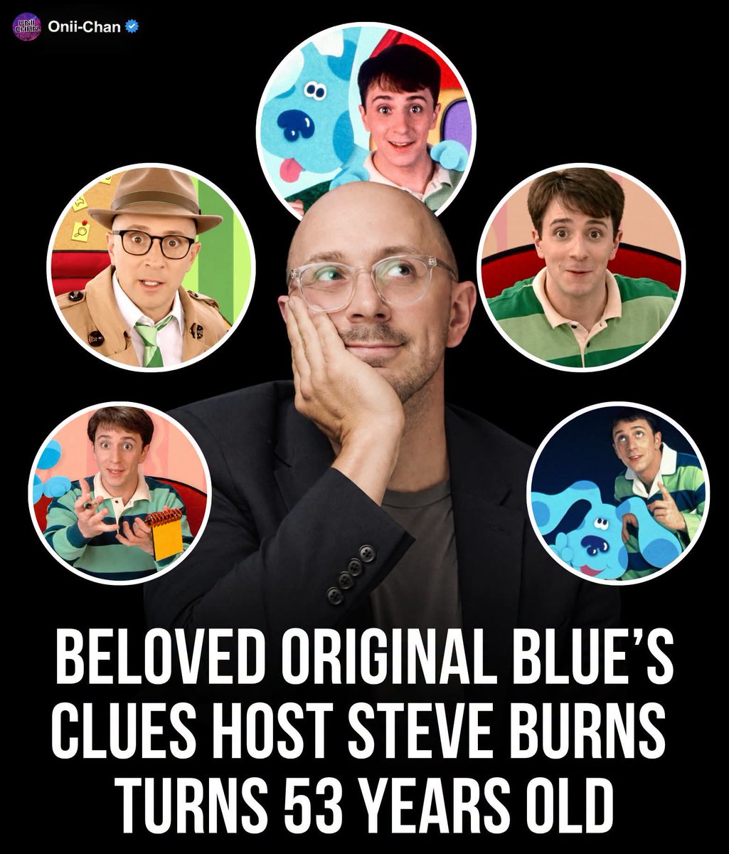 oniichanph's tweet photo. The legendary host of Blue's Clues Steve Burns Turns 53 Years Old! 🎂💙

Steve Burns became a childhood icon as the original host of Blue’s Clues, bringing warmth, curiosity, and an unforgettable connection with young viewers to one of Nickelodeon’s most beloved preschool shows.

As Steve, he helped turn everyday clues, songs, and conversations with Blue into memorable television moments that generations of fans still look back on fondly.

More than two decades later, Steve’s time on Blue’s Clues remains a cherished part of childhood television for fans who grew up solving clues right alongside him.

Happy 53rd Birthday, Steve Burns! 🎉💙