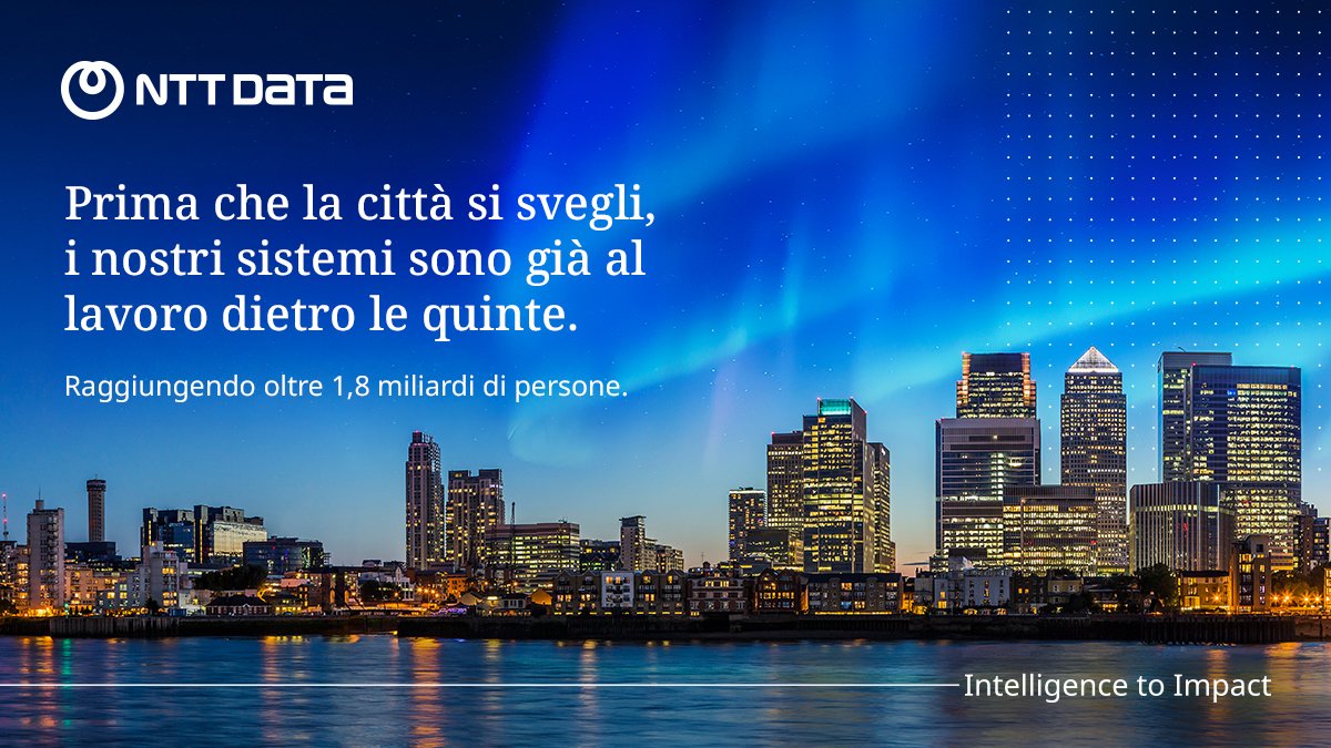 NTTDATA_IT's tweet photo. L’intelligenza è ovunque. Ciò che conta è ciò che realizziamo attraverso l’intelligenza.

#NTTDATA la trasforma in risultati concreti, grazie a competenze approfondite e capacità full-stack.

Intelligenza che genera impatto. Questo è #IntelligenceToImpact👉https://t.co/5LG9GlDJvH https://t.co/i71Y3TcyjD