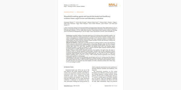 MalariaWorld's tweet photo. Here is the latest MWJ OpenAccess Malaria article for you "Household washing agents and insecticide-treated net bioefficacy: evidence from a rapid review and laboratory evaluation"

Read this article here: https://t.co/UOsxQbfPwp

#malaria #openaccess #mwj #mosquitonet #itn https://t.co/9UObMK7i6l