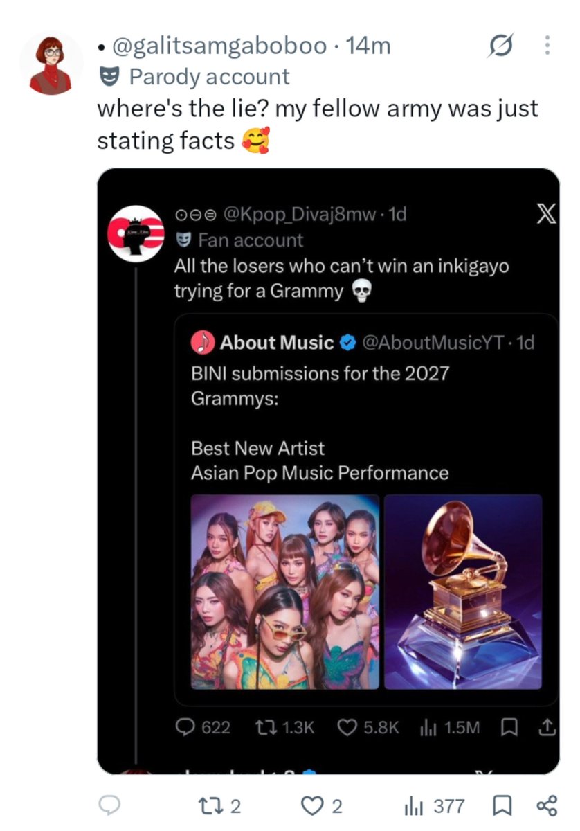rckstaryujmn_'s tweet photo. sorry to break it to you. kpop stans, ppop stans, and even people who don’t stan BINI are defending them left and right. kayo lang ang tanging fandom na masaya sa pagiging racist nila towards bini. 

now the IRRELEVANT ones wanna hop on the bandwagon for a little clout. Please. https://t.co/Hg8sJ5nHUf