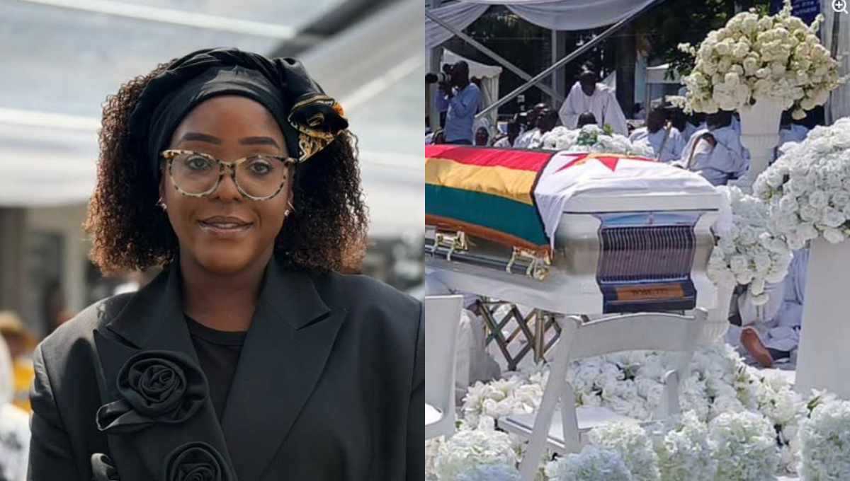 K24Tv's tweet photo. Robert Mugabe’s daughter Bona makes stylish appearance at burial of late tycoon Wicknell Chivayo. 

Read the whole story here: https://t.co/Tkof6I4awW https://t.co/yqcXAkH7gw