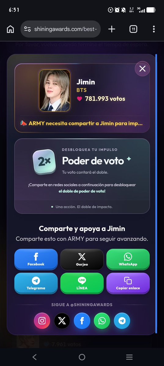IvonneCorts6's tweet photo. 🏆 Jimin is #2 in Best Kpop Soloists 2026 with 781,993 Votes and climbing! ARMY, smash that vote and RT to every fan NOW ⚡

https://t.co/j2HzJmlmmx https://t.co/84u1OsvMyv