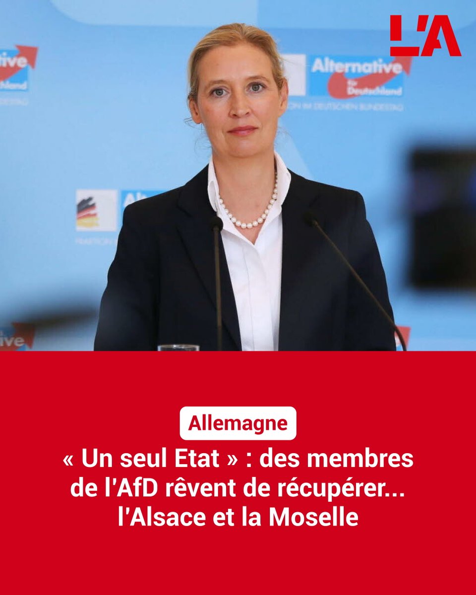 lalsace's tweet photo. Une carte de l'Allemagne englobant l'Alsace et une partie de la Moselle a été publiée le 3 octobre, par un dirigeant de Generation Deutschland, le mouvement de jeunesse de l'AfD.
➡️ https://t.co/CqFxt6cTYk https://t.co/BXU8iKdZap