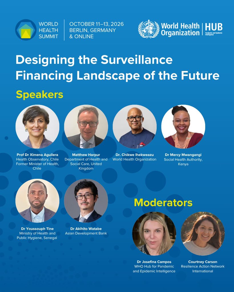 GlobalPHObserv's tweet photo. Designing the Surveillance Financing Landscape of the Future: Advancing Country-Led, Coordinated, and Sustainable Financing for Collaborative Surveillance
Tuesday, 13th October - 14:00-15:30 CEST
https://t.co/WY3KlLrVij https://t.co/0eG9gSgGvj