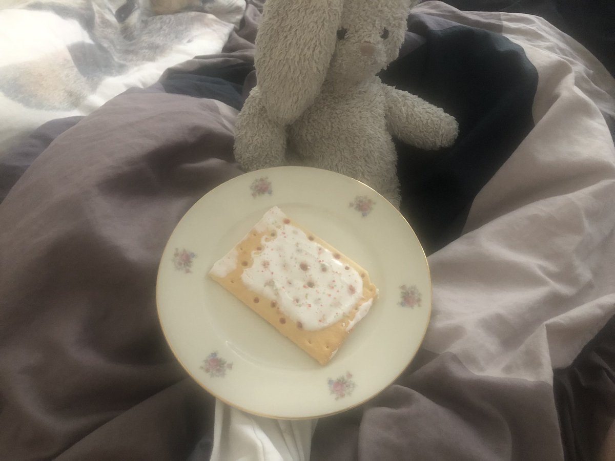 lillyyphilia's tweet photo. strawberry protein pop tart in bed https://t.co/2B8Zwjyyo0