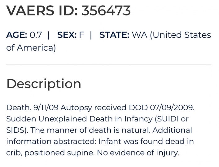 ChildrensHD's tweet photo. The doctor said the manner of this infants death was natural. The baby had received several vaccines 2 days before. https://t.co/zFx4IikG4v