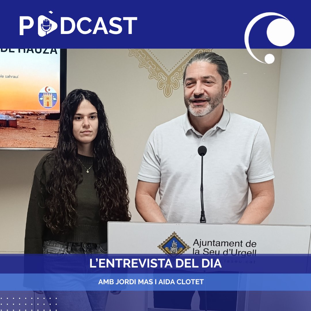 RadioSeu's tweet photo. A LA CARTA | Entrevista a Jordi Mas i Aida Clotet, amb motiu de l'acord d'agermanament entre #laSeu i Daira de Hauza (Sàhara). @ajlaseu
▶️Enllaç al pòdcast: https://t.co/0nZ2uSNSa6 https://t.co/R5ErMWjVFe